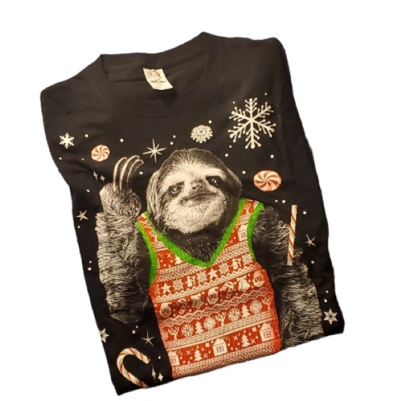 Tops - Christmas Sloth NWOT Graphic Tee